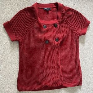 Banana Republic Cable Knit Cardigan Sweater Shirt Short Sleeves Size Medium